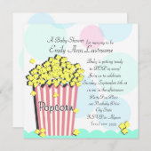 Popcorn Babydusche Einladung (Vorne/Hinten)
