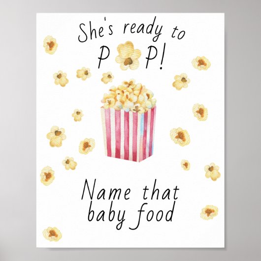 Popcorn Babydusche - Name dieses Babynahrung Poster (Vorne)