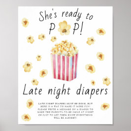 Popcorn Babydusche - Späte Nacht Windeln Spiel Poster