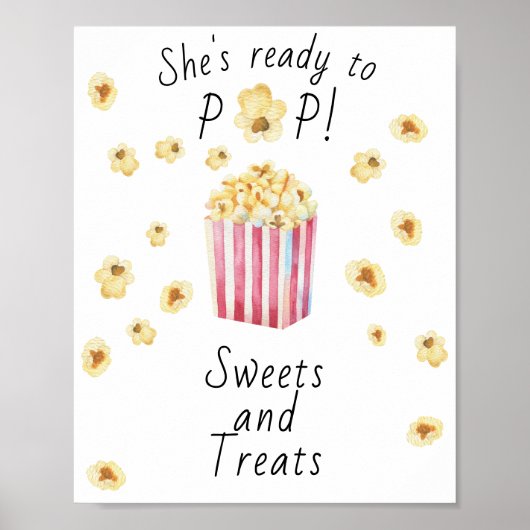 Popcorn Babydusche - Süßigkeiten und Leckereien Poster (Vorne)