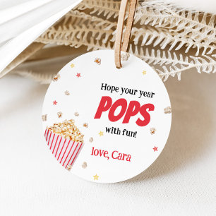 Popcorn Back to School Round Gevor Tags Geschenkanhänger