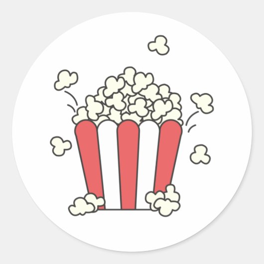 Popcorn Bag aus Popcorn Cinema Fast Food Leckeres  Runder Aufkleber (Vorderseite)