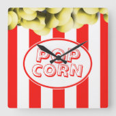 Popcorn Bag Funny Movie Thema Quadratische Wanduhr (Vorderseite)