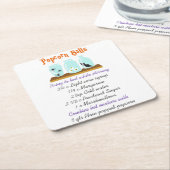 Popcorn Balls Rezept Rechteckiger Pappuntersetzer (angewinkelt)