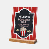 Popcorn-Bar - Acryltabellenzeichen für Party Acrylschild (Winkel)