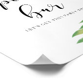 Popcorn Bar Aquarell Grüne Blätter Hochzeitsstift Poster (Ecke)