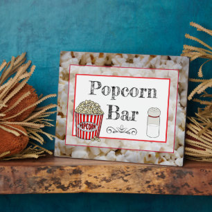Popcorn‑Bar Hochzeits‑ oder Babyparty‑Schildplaket Fotoplatte