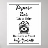 Popcorn-Bar | Hochzeitszeichen Poster (Vorne)
