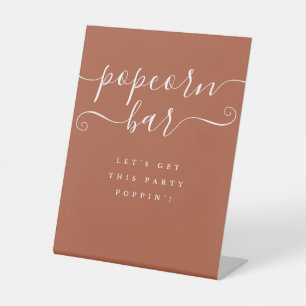 Popcorn-Bar - Lass die Party mit Terrakotta los Sockelschild
