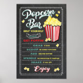 Popcorn Bar Menu Party Sign Poster (Vorne)