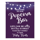 POPCORN BAR Party oder Hochzeitszeichen Fotodruck (Vorne)