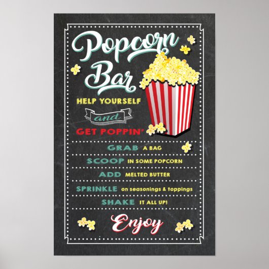 Popcorn-Bar-Schild Poster (Vorne)