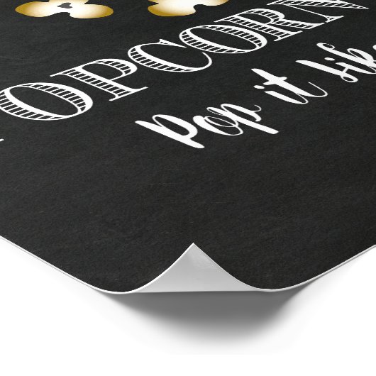 Popcorn Bar Sign - Pop wie es heiß ist Poster (Ecke)