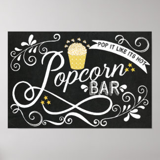 Popcorn Bar Sign Poster
