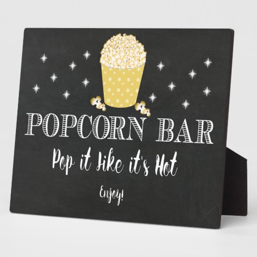 Popcorn Bar Sign Table Easel Fotoplatte (Seite)