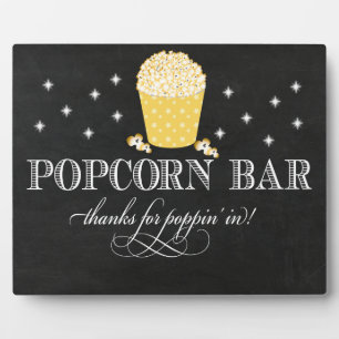Popcorn Bar Sign Table Easel Fotoplatte