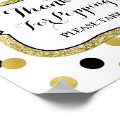 Popcorn Bar Sign White Black Confetti Poster (Ecke)