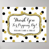 Popcorn Bar Sign White Black Confetti Poster (Vorne)