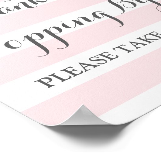 Popcorn Bar Signieren Rosa Blume Streifen Poster (Ecke)