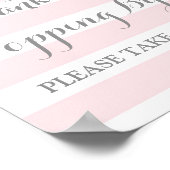 Popcorn Bar signieren Rosa Streifen Silver Confett Poster (Ecke)