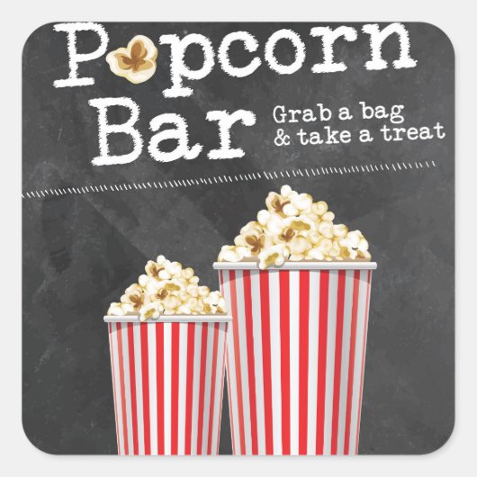 Popcorn-Bar Stickers (Vorderseite)