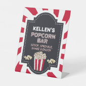 Popcorn Bar - Tafelschild für Party Sockelschild (Vorderseite)
