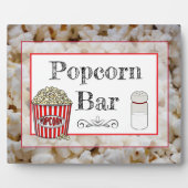 Popcorn Bar Wedding oder Baby Shower Sign Plaque Fotoplatte (Vorderseite)