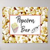Popcorn Bar Wedding oder Baby Shower Sign Poster (Vorne)
