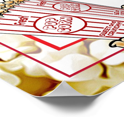 Popcorn Bar Wedding oder Baby Shower Sign Poster (Ecke)