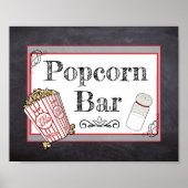 Popcorn Bar Wedding oder Baby Shower Sign Poster (Vorne)