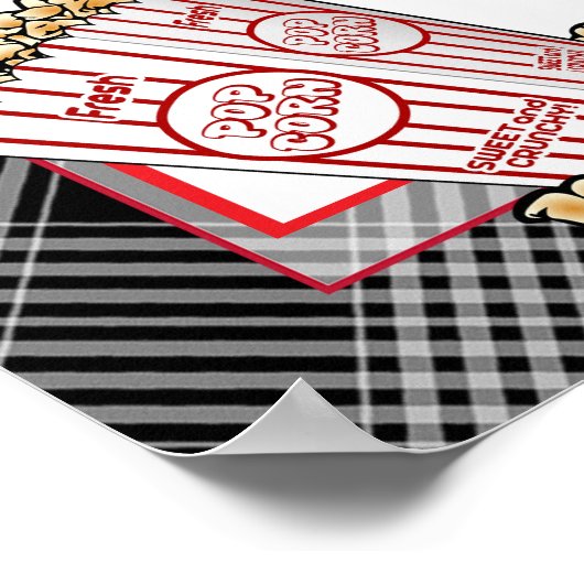 Popcorn Bar Wedding oder Baby Shower Sign Poster (Ecke)