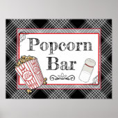 Popcorn Bar Wedding oder Baby Shower Sign Poster (Vorne)