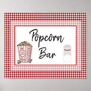 Popcorn Bar Wedding oder Baby Shower Sign Poster