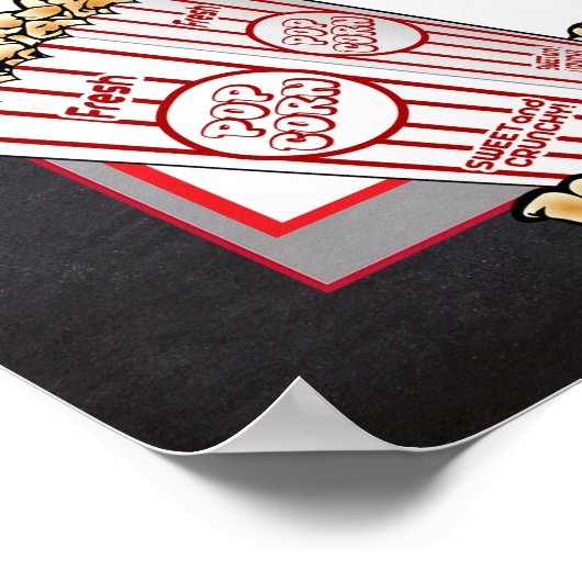 Popcorn Bar Wedding oder Baby Shower Sign Poster (Ecke)