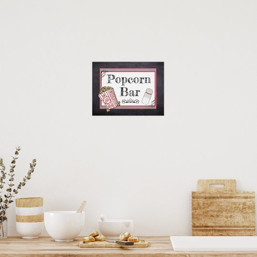 Popcorn Bar Wedding oder Baby Shower Sign Poster (Küche)
