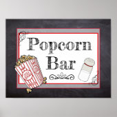 Popcorn Bar Wedding oder Baby Shower Sign Poster (Vorne)