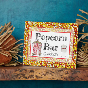 Popcorn Bar Wedding oder Babyduschsignatur Fotoplatte