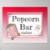 Popcorn Bar Wedding Red Sign Poster (Vorne)
