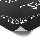 Popcorn Bar wedding sign elegante Tafel Poster (Ecke)