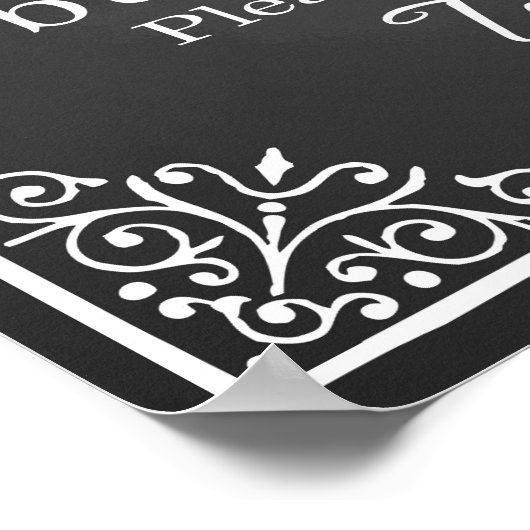 Popcorn Bar wedding sign elegante Tafel Poster (Ecke)