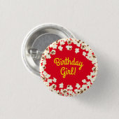 Popcorn Birthday Party Movie Theater Button (Vorne & Hinten)