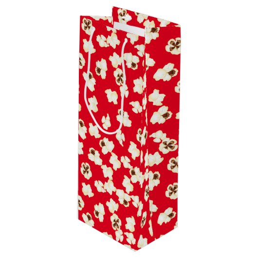 Popcorn Birthday Party Movie Theater Geschenktüte Für Weinflaschen (Vorderseite Schrägansicht)