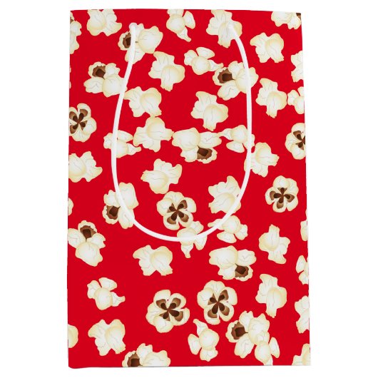 Popcorn Birthday Party Movie Theater Mittlere Geschenktüte (Vorderseite)