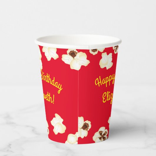 Popcorn Birthday Party Movie Theater Pappbecher (Rechts)