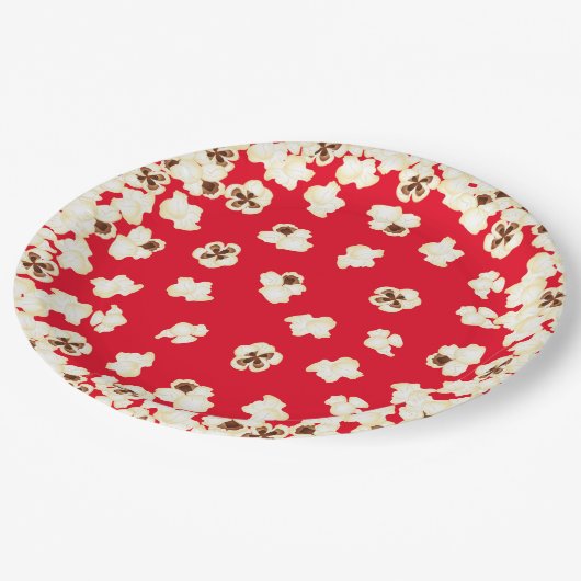 Popcorn Birthday Party Movie Theater Pappteller (Schrägansicht)