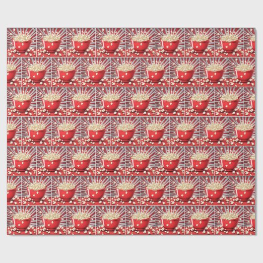 Popcorn Bowl explodieren Geschenkpapier (Flach)