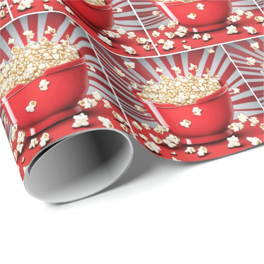 Popcorn Bowl explodieren Geschenkpapier (Rolleneckpunkt)