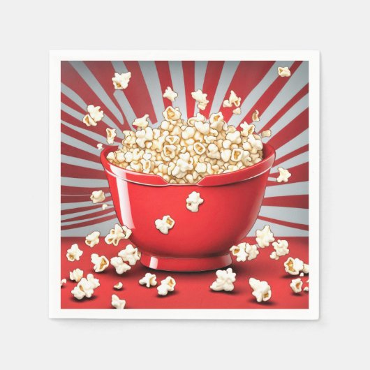 Popcorn Bowl explodieren Serviette (Vorderseite)