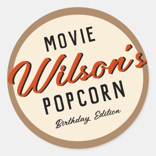 Popcorn-Box-Aufkleber Runder Aufkleber (Vorderseite)