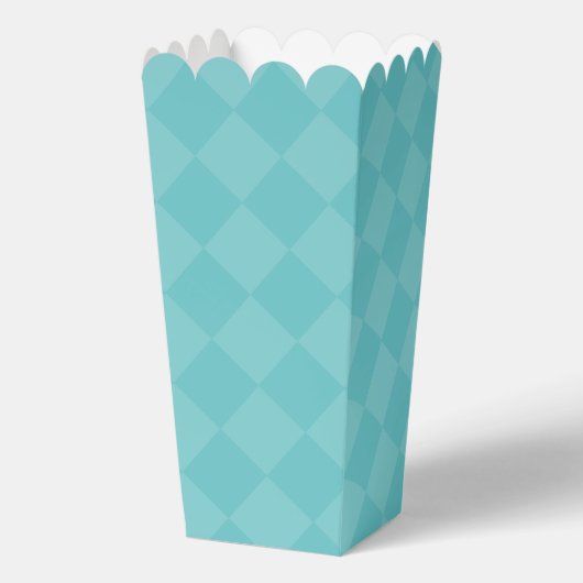Popcorn-Box mit grünem karierten Gastgeschenken Geschenkschachtel (Vorderseite)